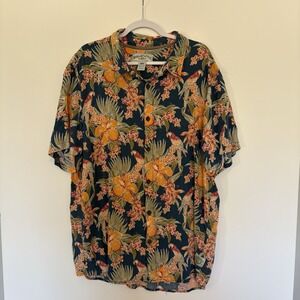 Margaritaville Hawaiian Shirt Parrots Floral Tropic Jimmy Buffett XXL Parrothead
